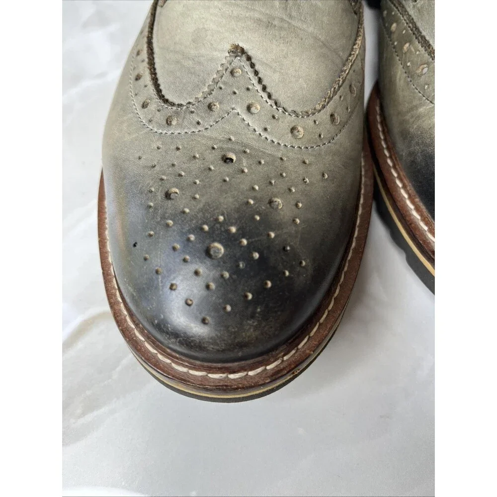 Michael Shannon Men shoes Leather Gray Boots sz Us 11 Wingtip